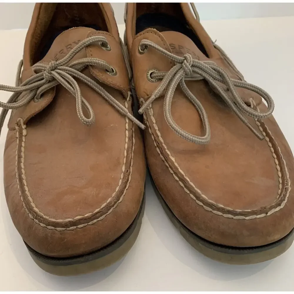 Size 12M Sperry Brown Leather Leeward Boat Shoes Mens 0777894